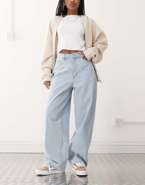 Obey Leah baggy denim jeans in light wash blue - view 1