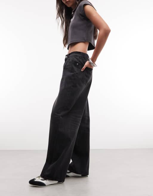 Obey - Leah - Baggy denim jeans in vintage zwart, 3 van 5