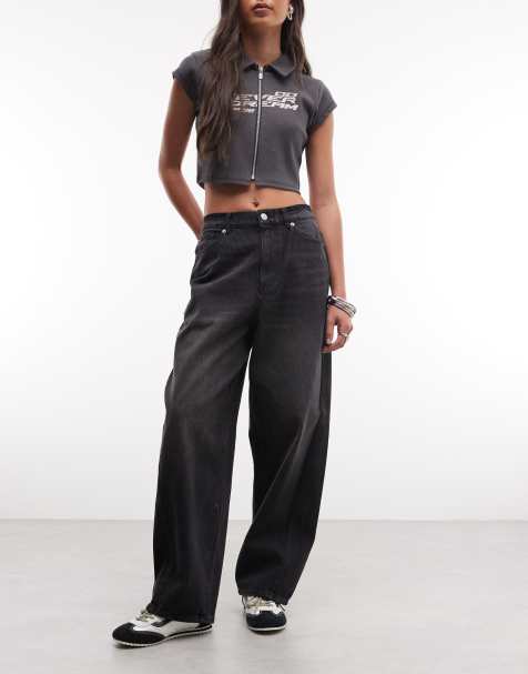 Obey – Leah – Czarne jeansy baggy w stylu vintage - view 1