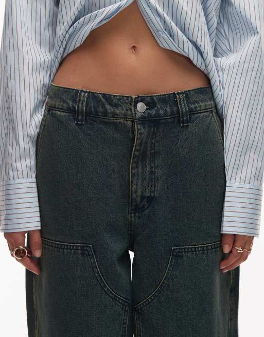 Obey - Leah III - Jean baggy renforcé aux genoux - Délavage vintage, 4 de 5