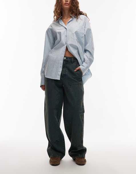 Obey – Leah III – Vintagetvättade, baggy jeans med förstärkta knän - view 1