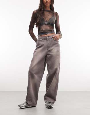 Leah - Jean baggy - Gris délavé W30