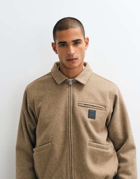 OBEY ledger blouson jacket in brown - view 1