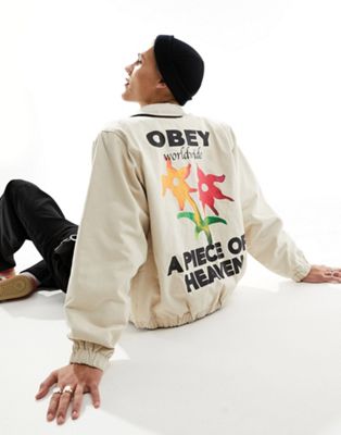Obey leimert jacket in beige - ASOS Price Checker