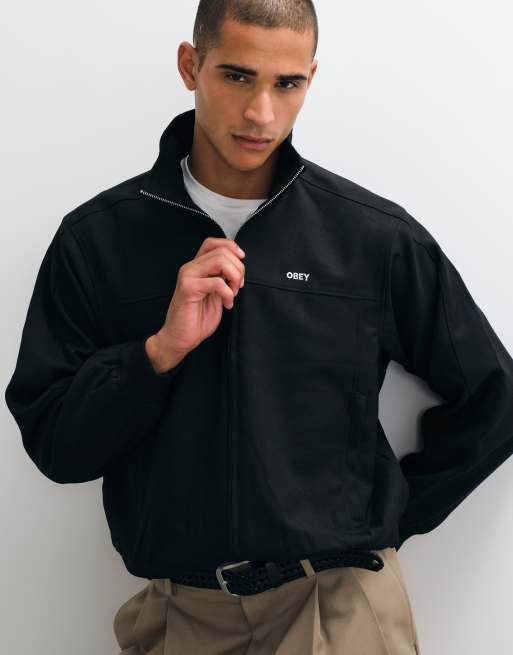 Obey Logo-Tailored Quarter-Zip-Trainingsjacke in Schwarz, 3 von 5
