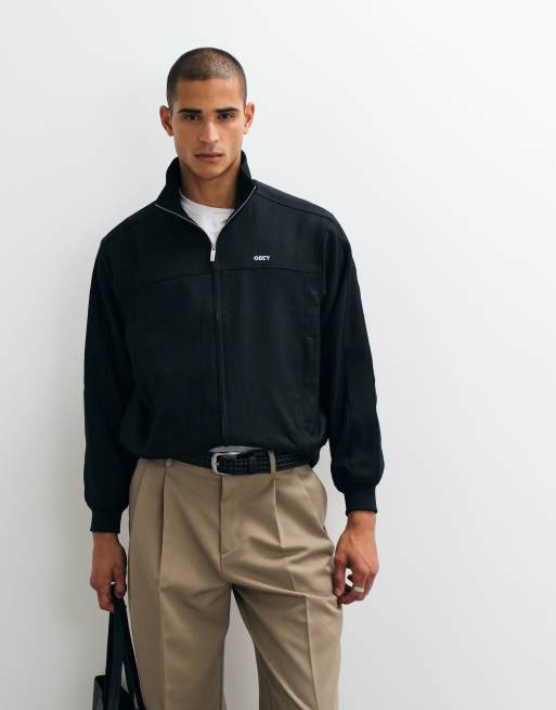 Obey Logo-Tailored Quarter-Zip-Trainingsjacke in Schwarz, 4 von 5
