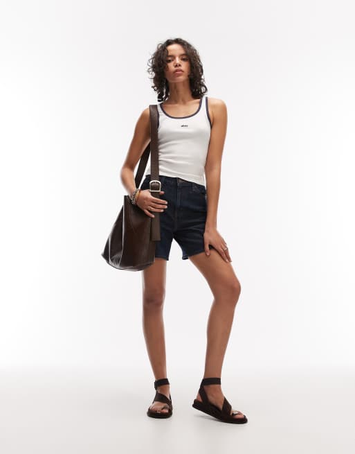 Obey loren logo rib tank in white, 4 of 4