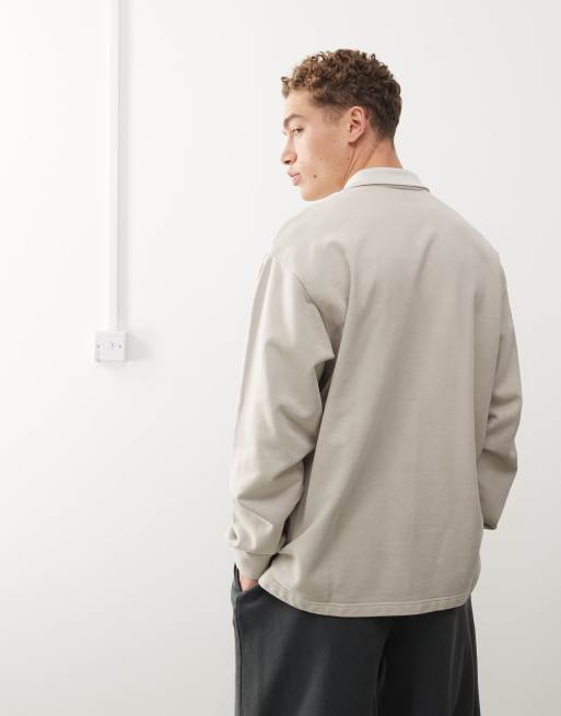Obey – Lowercase – Beżowa pigmentowana koszulka polo z logo , 4 z 4