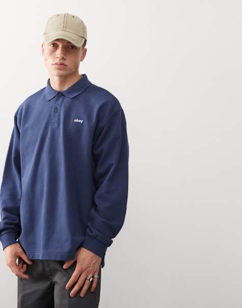 Obey - Lowercase - Felpa color blu navy con logo - view 1