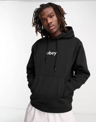 Obey lowercase hoodie in black