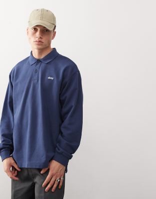 Obey Obey lowercase pigment polo in navy