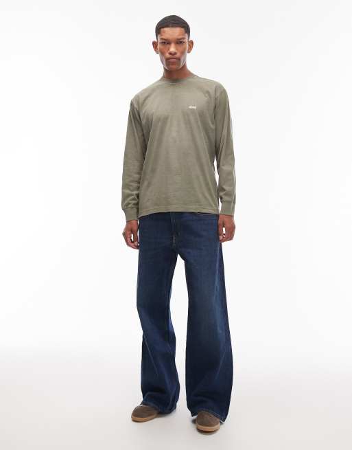 Obey - Lowercase - T-shirt met lange mouwen in pigment-dye kaki, 2 van 5