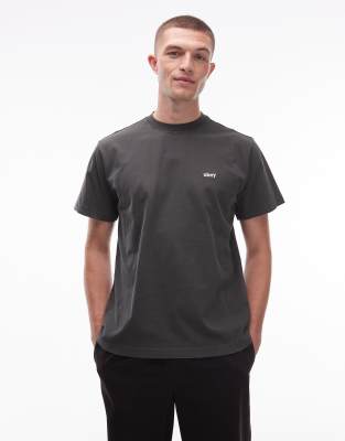 Obey - Lowercase - T-shirt teinture pigmentée - Noir