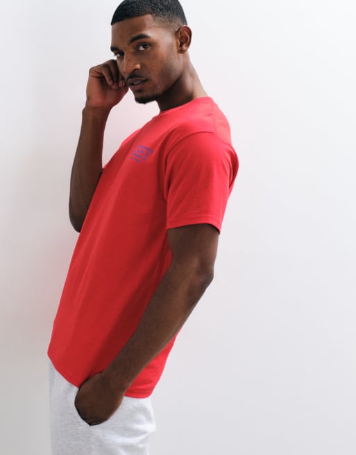 Obey lucky cat back graphic short sleeve t-shirt in red, 5 of 5