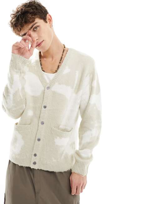 Obey - Luka - Vest met spettermotief in gebroken wit