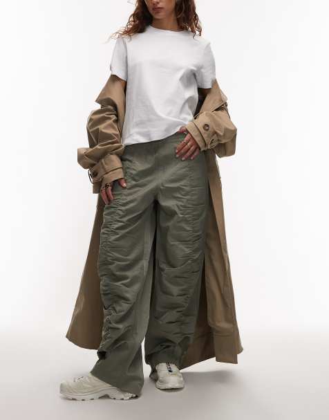 Obey lula flight cargo trousers in light grey - view 1