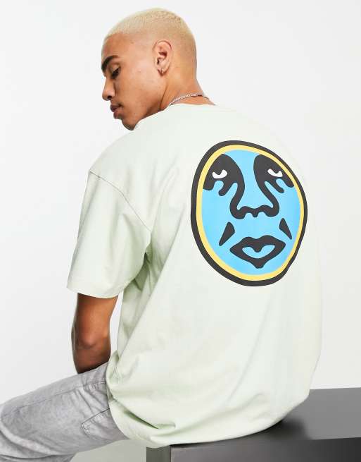 Obey - Lysegrøn T-shirt med cirkelformet ikonprint på ryggen, 4 af 4