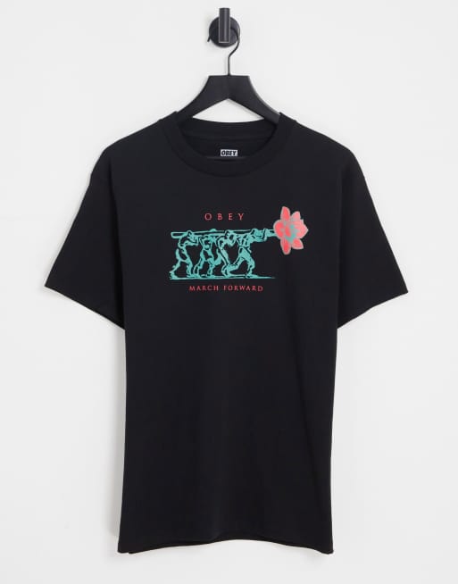Obey march forward t-shirt in black