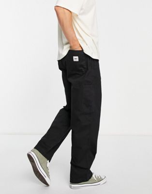 Obey marshall loose fit mechanic trousers in black
