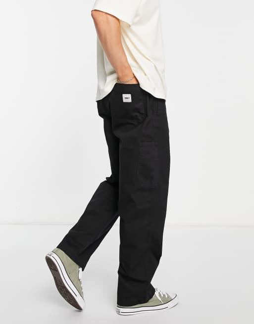 Obey - Marshall - Utility broek met losse pasvorm in zwart