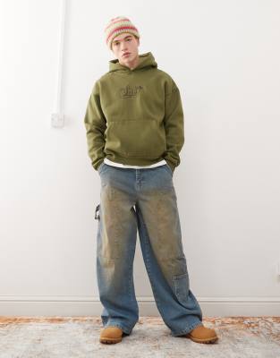 Obey Obey massive graphic heavyweight hoodie in green