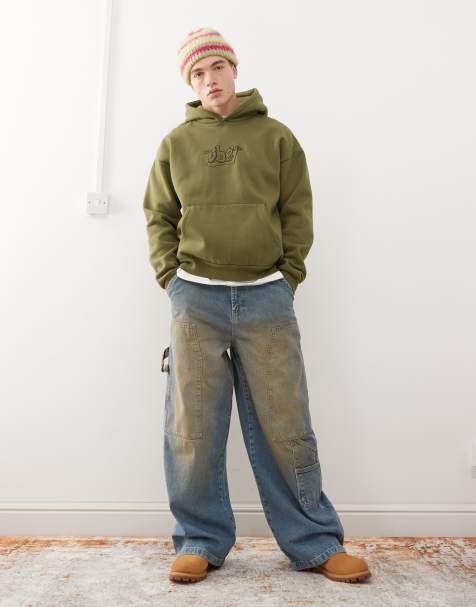 Obey – Massive – Schwerer Kapuzenpullover in Grün mit Grafik - view 1