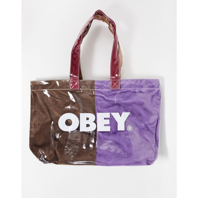 Uomo Borse Obey - Maxi borsa trasparente a coste multicolore