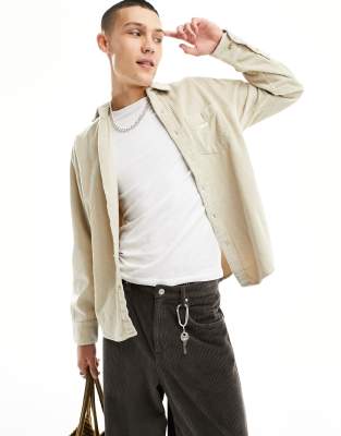  Obey miles corduroy shirt in beige