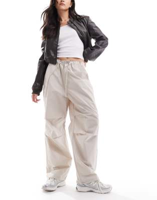 Obey Obey mina parachute trousers in beige-Neutral