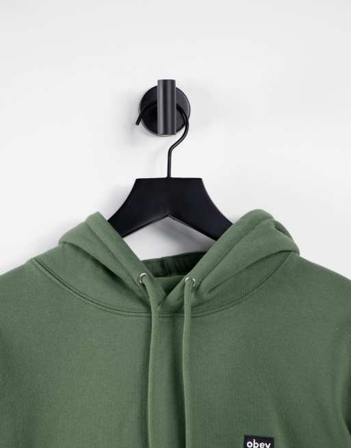 Obey mini box logo hoodie in khaki