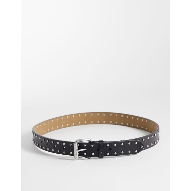 Obey mini dome studded belt in black | ASOS