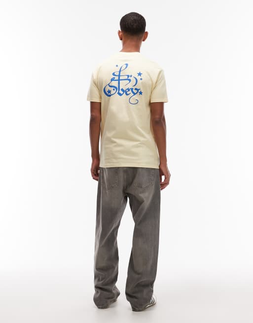 Obey moon and stars t-shirt in pale yellow, 2 of 5