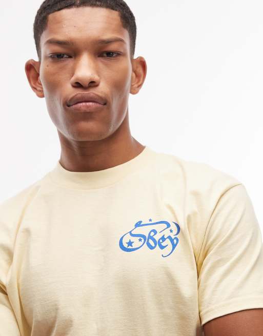 Obey moon and stars t-shirt in pale yellow, 5 of 5