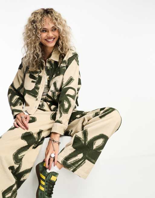 Obey - Nabi - Offwhite cropped skjorte i fløjl