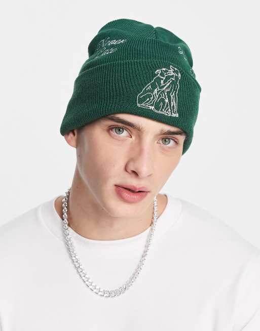 Obey – Never Late – Strickmütze in Grün