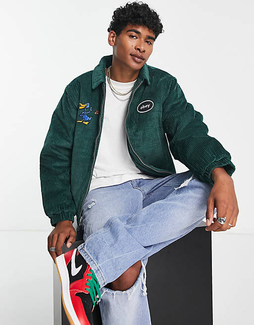 Obey nomad corduroy jacket in green | ASOS