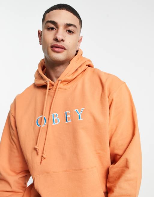 Obey orange outlet hoodie