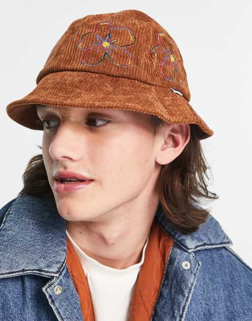Obey – Nova – Brązowy sztruksowy kapelusz typu bucket
