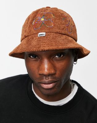 Obey nova bucket hat in brown cord - ASOS Price Checker