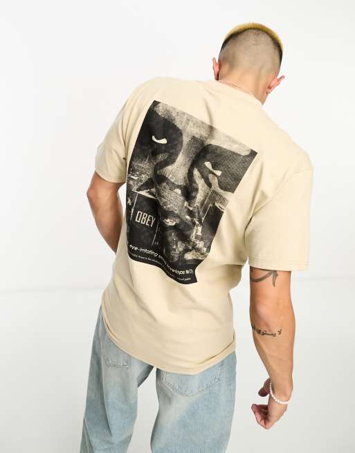 Obey nyc smog t shirt in beige ASOS