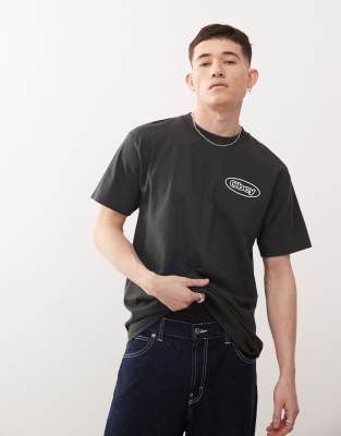 Obey Obey obey reaction graphic logo t-shirt with back print in vintage black