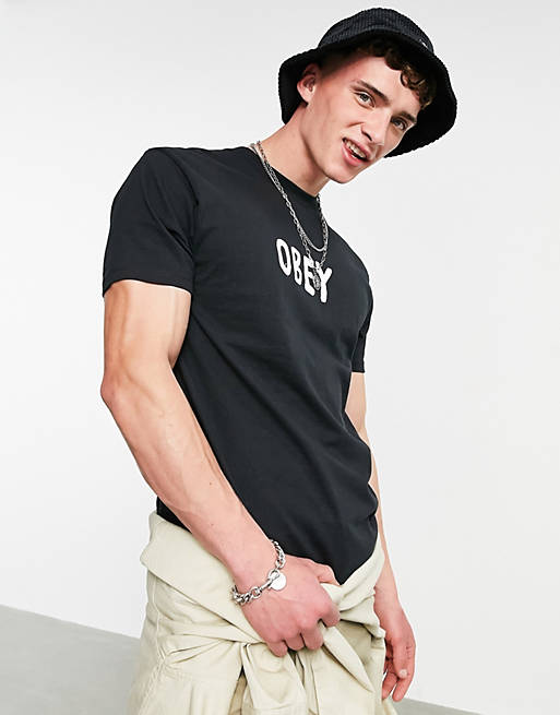 T-Shirts & Vests Obey og chest print t-shirt in black 