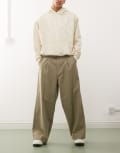 [Obey] Obey Oliver pleated pants in khaki-Green W28 KHAKI