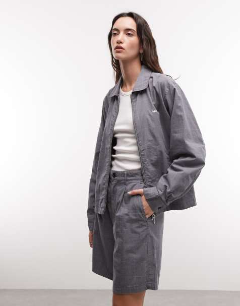 Obey - Olivia - Giacca grigia a quadri con zip in coordinato - view 1