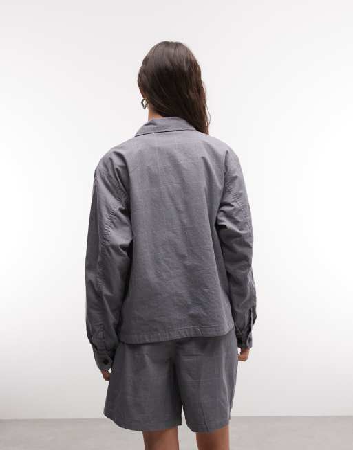 Obey - Olivia - Veste d'ensemble zippée à carreaux écossais - Gris , 4 de 4
