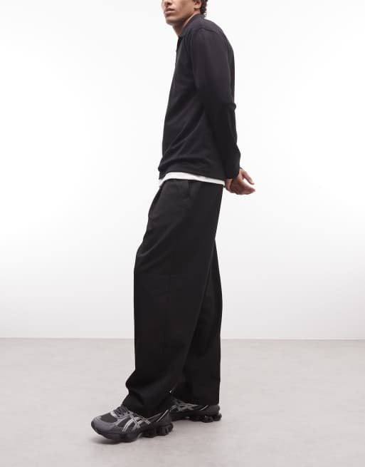Obey - Otis - Geplooide broek in zwart, 3 van 5
