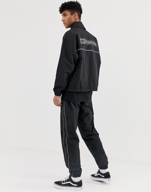 Obey Outlander track jacket in black ASOS