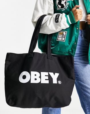 Obey oversized tote bag with contrast logo