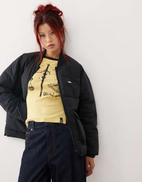 Obey padded jacket in black  - view 1