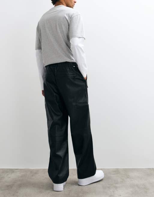 Obey pantalon ample en PU noir, 4 de 5